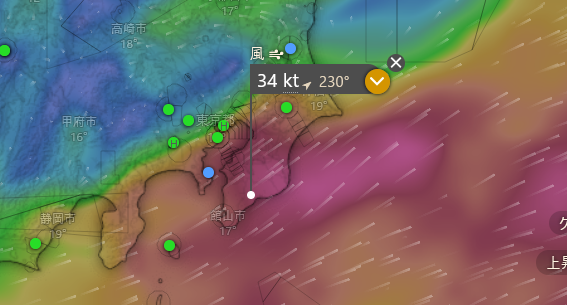windyの低高度
