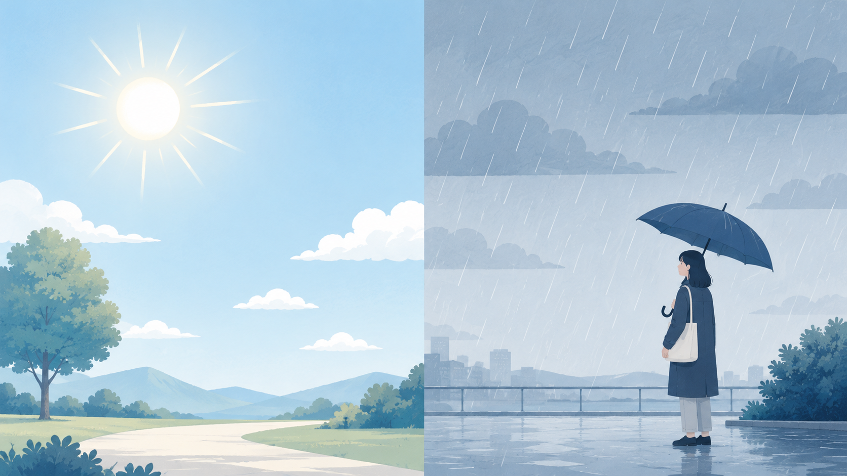 晴れの日と雨の日